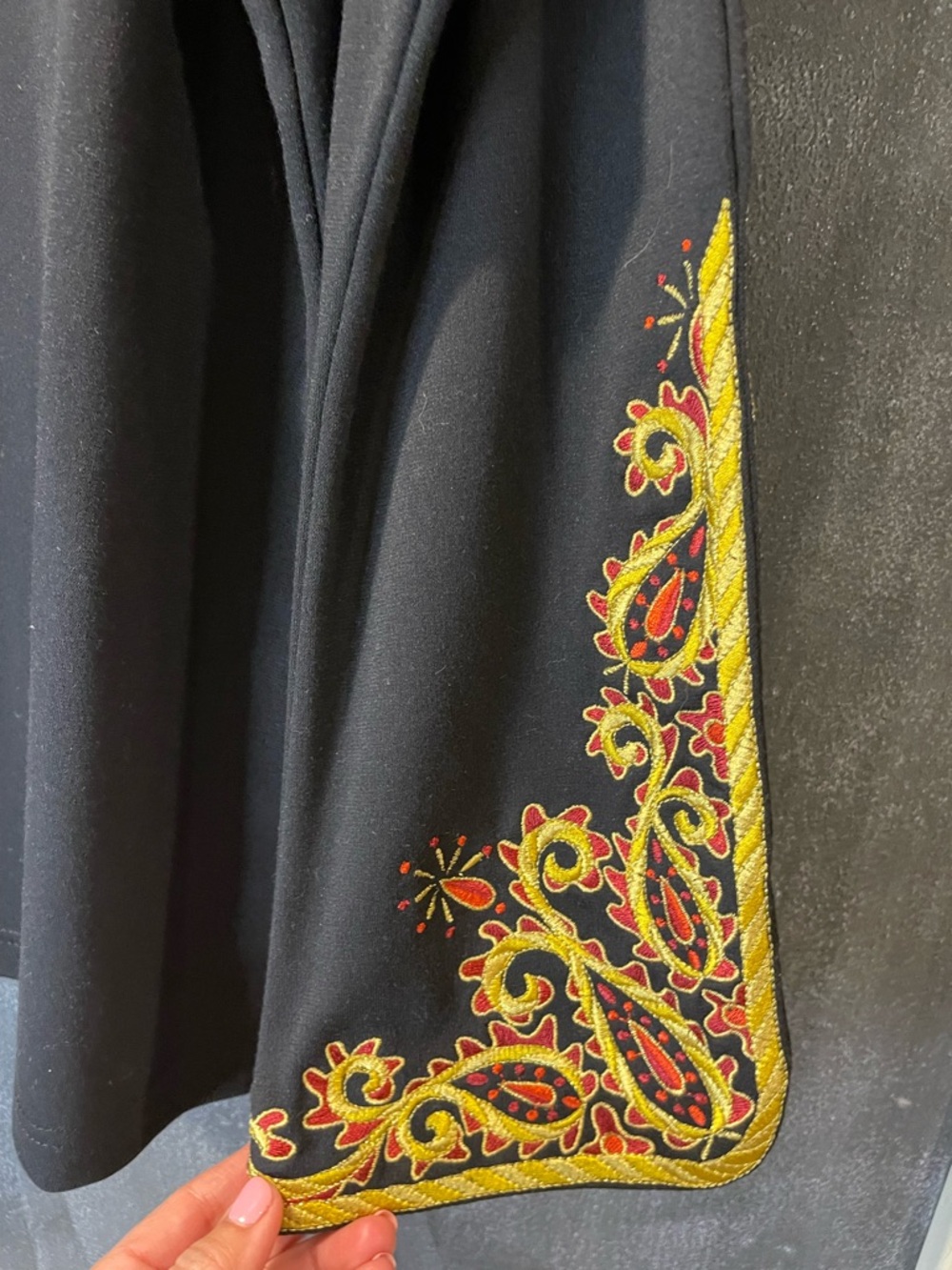 Bob Mackie Black Tunic with Gold and Red Embroidery - Picture 5 of 12